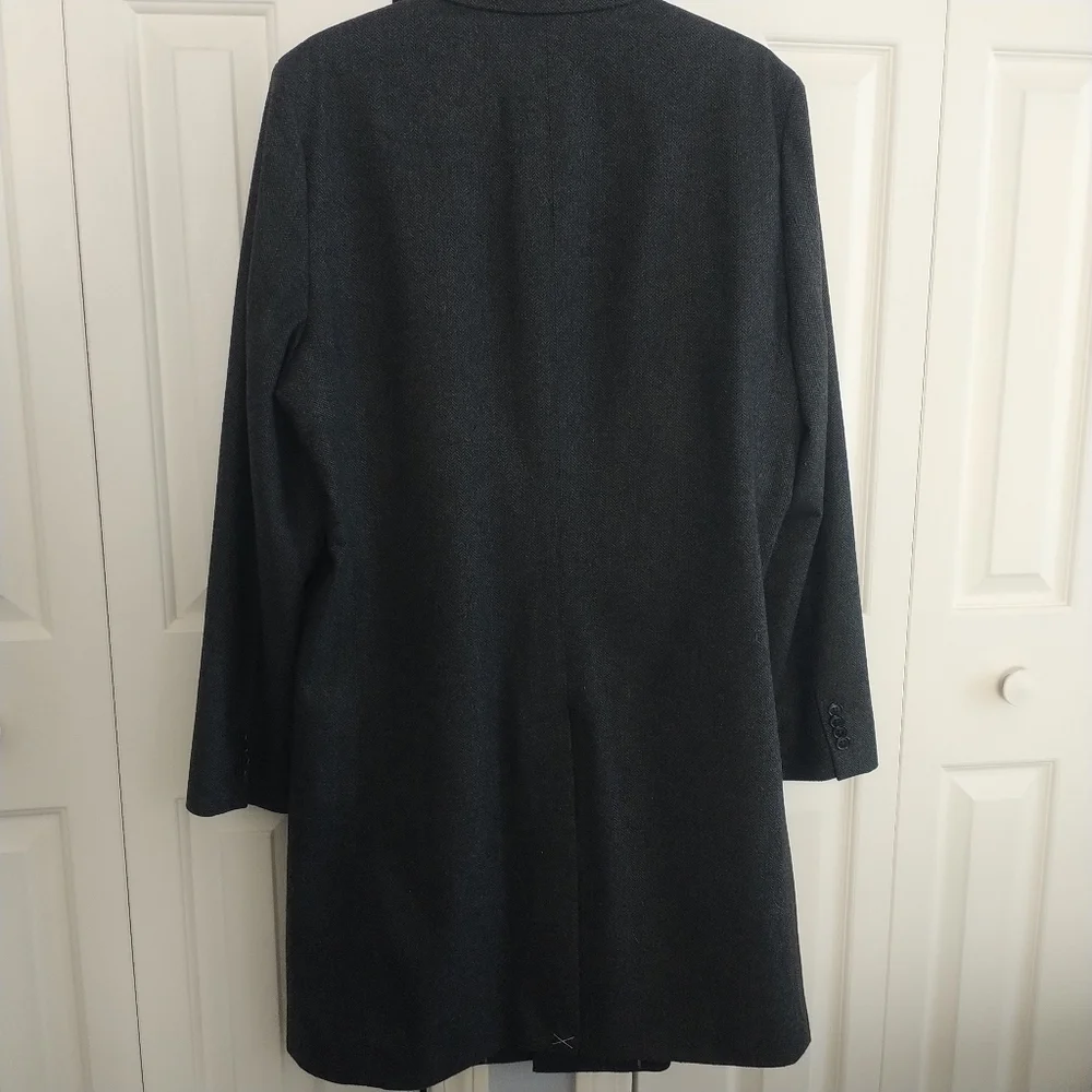 Jos. A. Bank Classic Charcoal Herringbone Classic Top Coat 44Long - Picture 10 of 12